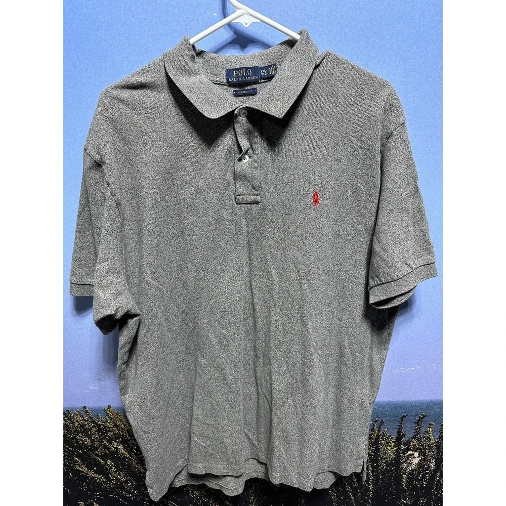 Polo Ralph Lauren Classic Fit Men's Short Sleeve Light‎ Heather Gray Polo XXL